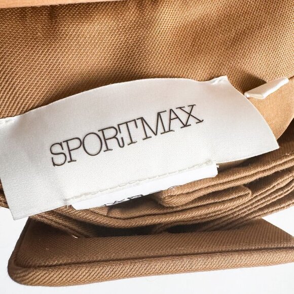 Sportmax Max Mara Short Mini Camel Beige Wide Belt Skirt - Picture 6 of 7